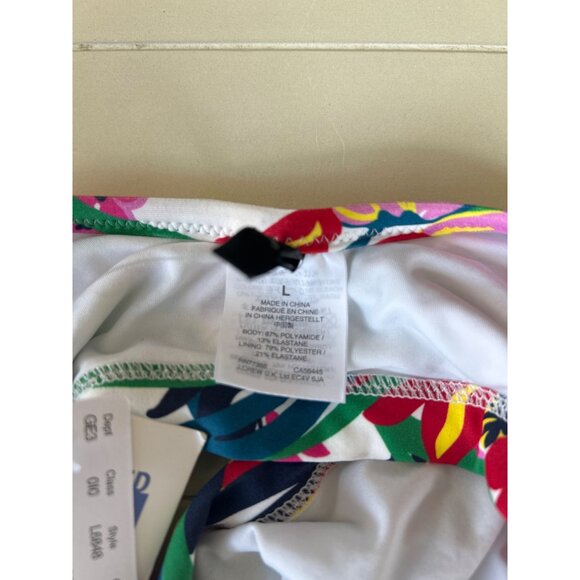 J. Crew Cropped Rash Guard Swim Top Women's L Floral Long Sleeve UPF 50+ NWT - Picture 6 of 8